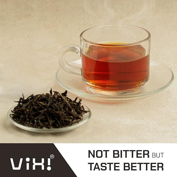VIXI Black Tea Loose Leaf, (8.00 Oz), Vietnam's Mountain Tea, Bold Flavored, Taste Like Assam Tea, Dried Whole Full Large Leaves, 100% Natural from Ancient Tea Tree