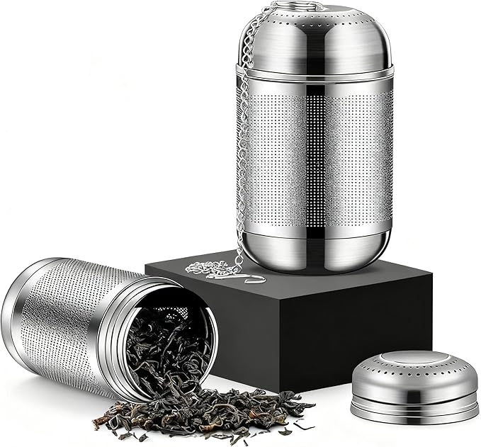Stainless Steel Infuser Tea Drain Strainer Seasoning Strainer Spice Infuser for Cooking with Chain Hook (100ML)