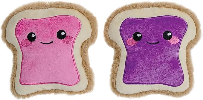 iscream Play with Your Food Kawaii Toast & Toaster Embroidered Accent 11" x 12" Furry Play Pillow