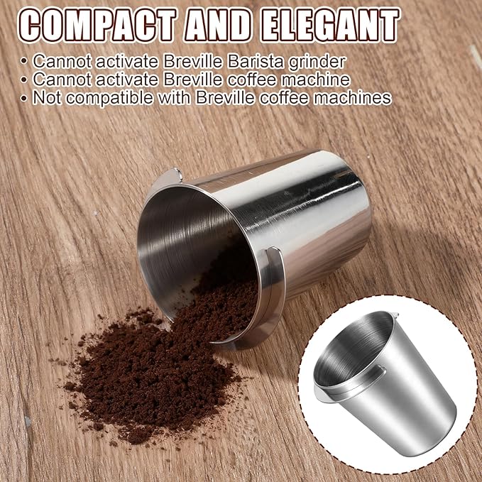 58mm Coffee Dosing Cup, Stainless Steel Espresso Coffee Dosing Cup, Espresso Machine Accessories, Coffees Grinder Been Feeder Compatible with All 58 mm portafilter