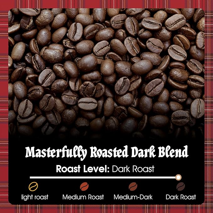Stewarts - Red Eye Ground Coffee - Dark Roast - Vacuum Sealed Bags - Bold & Rich Dark Roast Ground Coffee - Ideal for Morning Energy & All-Day Enjoyment - Freshly Packed Flavor (23oz, Pack of 6)