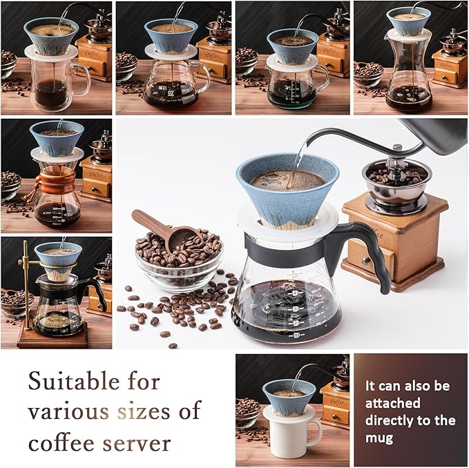 Ceramic Reusable Coffee Filter Dripper Paperless Sustinable Mt. Fuji Made in Japan (Purple)