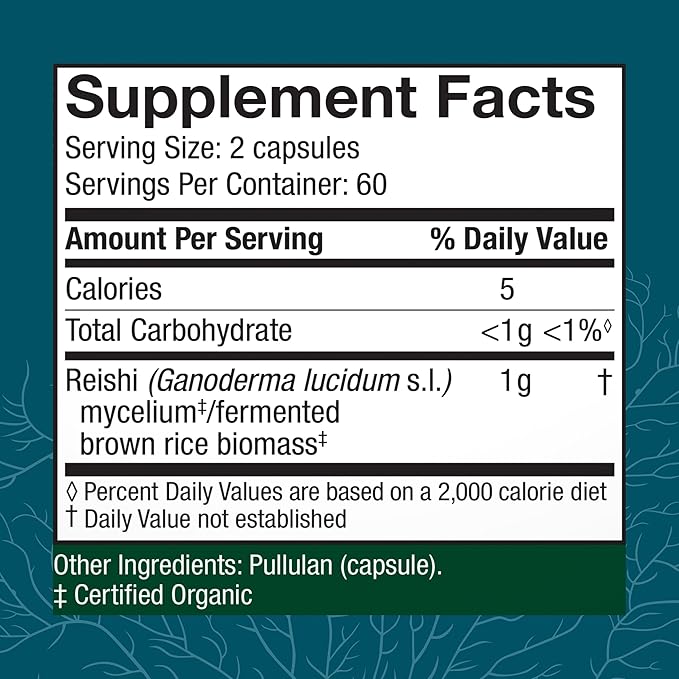 Host Defense Reishi Capsules - Heart & Immune Health Support Supplement - Mushroom Supplement to Support Energy & Vitality - Reishi Supplement to Aid Overall Well-Being - 120 Capsules