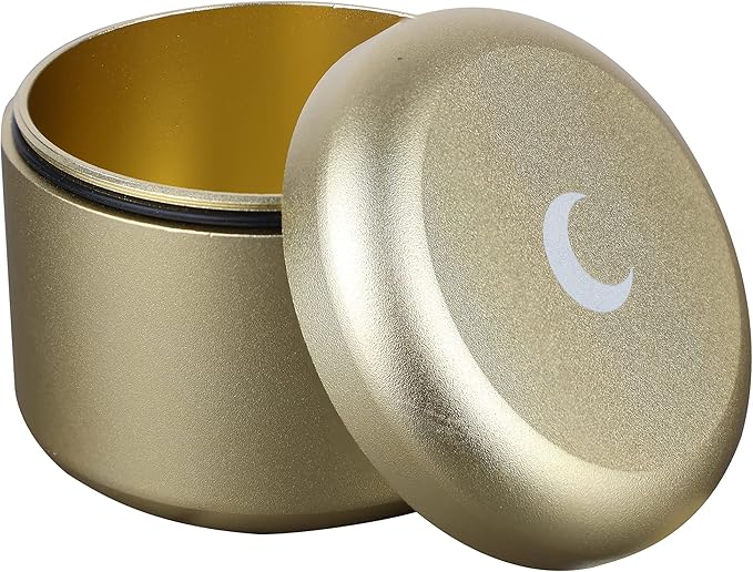 Brando Moon Champagne Gold Pocket Storage Case Container Smell Proof and Air Tight - Easy to Carry and Best Way to Preserve Coffee