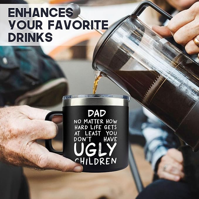 Christmas Gifts for Dad, Men - Gifts for Dad from Daughter, Son - Dads Birthday Gift Ideas, Happy Birthday gifts for Dads, Fathers - Best Dad Ever Gift, Present for dads - 14 Oz dad Mug