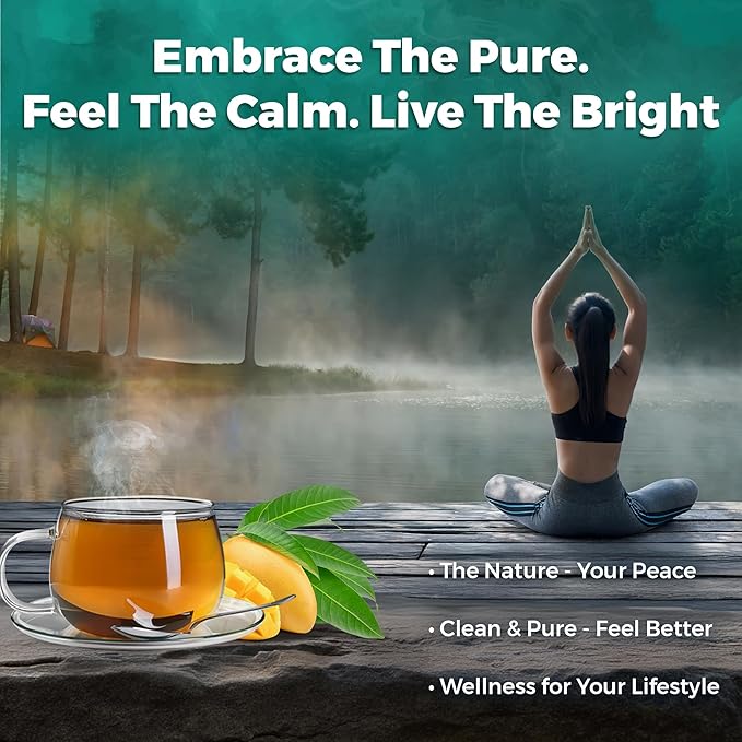 USA Fresh Mango Leaf Tea – 100% Pure, Wild-Harvested Herbal Tea, Naturally Caffeine-Free, No Additives or Preservatives, Premium Loose Leaf, Grown and Packed in the USA (15 Leaves)