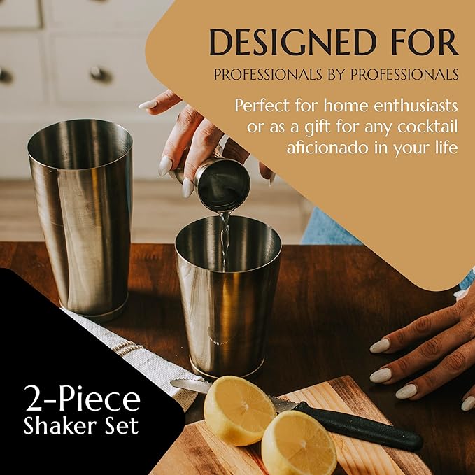 Bull in China 2-Piece Cocktail Shaker Rainbow Chrome – 28 oz Weighted Shaker & 18oz Weighted Cheater Tin, Professional Grade Bar Shaker, Premium Cocktail Shaker Set for Professional & Home Bartenders