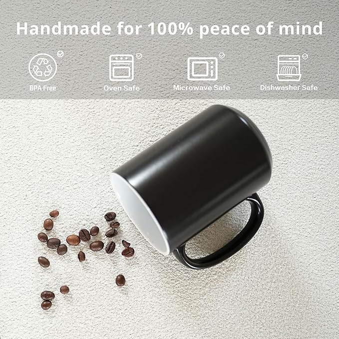 Ceramic 15oz Sublimation Coffee Mug in White Box, Color Changeble 3 Assorted Colors, Case of 12