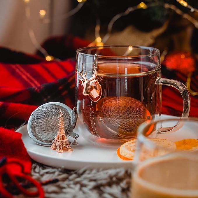 Tea Strainers For Loose Tea Stainless Steel Tea Ball Infuser Tea Ball For Loose Leaf Tea Infuser For Loose Leaf Tea Loose Leaf Tea Steeper Cute Tea Infuser Gift (Feather)