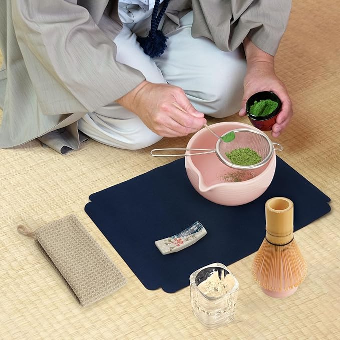 Matcha Whisk Set, Matcha Kit 10-Pcs, Bamboo Whisk and Bowl with Spout & Measuring Spoon & Cup, Japanese Matcha Tea Making Tools, Light Pink