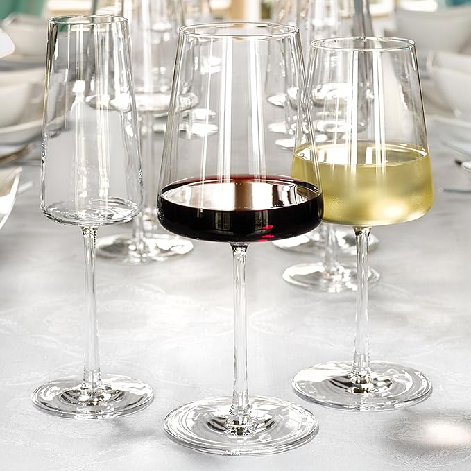 Stölzle Lausitz Red Wine Glasses Power Set of 6, 17 1/2 oz – Premium Glasses for Full-Bodied Wines – Modern Red Wine Glasses with Angular Design for Maximum Flavor – Dishwasher- & Break-Resistant