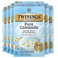 Twinings Pure Camomile Herbal Tea Individually Wrapped Bags, Calming & Delicate, 20 Count (Pack of 6), Naturally Caffeine-Free, Enjoy Hot or Iced, 120 Teabags