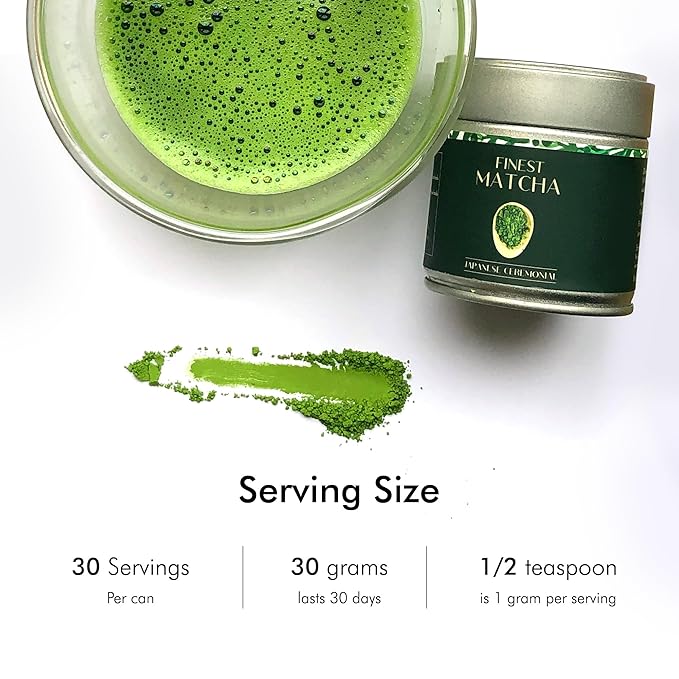 Heapwell Japanese Matcha – Premium & Ceremonial & AAA Grade Matcha Tea | Authentic Japanese Origin (1.05oz (30g), Finest AAA Ceremonial Grade)