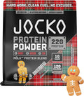 Jocko Mölk Whey Protein Powder - Keto, Probiotics, Grass Fed, Digestive Enzymes, Amino Acids, Low Sugar Monk Fruit Blend - Muscle Recovery & Growth (31 Servings (Pack of 1), Gingerbread Cookie)