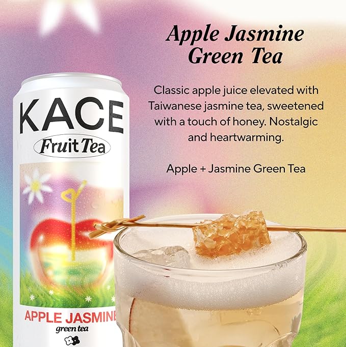 Jasmine Iced Tea with Apple Tea Drink - Refreshing Apple Juice Infused with Jasmine Tea & Honey, Crisp, Tart & Floral Blend - Perfect for Everyday, Organic Herbal Tea, and Daily Refreshment - 12-Pack of 320ml