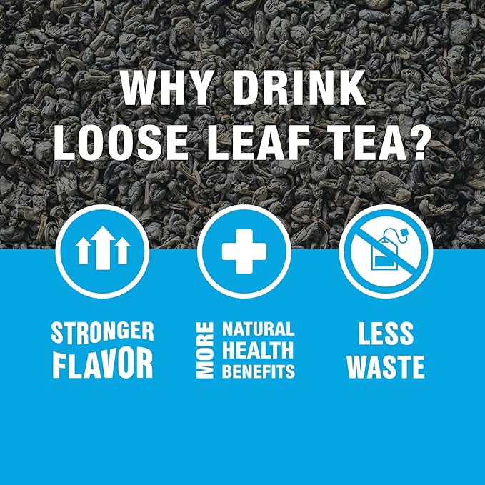 Tiesta Tea - Chinese Gunpowder, Loose Leaf, Traditional Smoky Green Tea, Premium Aromatic Blend, Medium Caffeinated Green, Make Hot or Iced Brews Up to 25 Cups, 2 Ounce Resealable Pouch