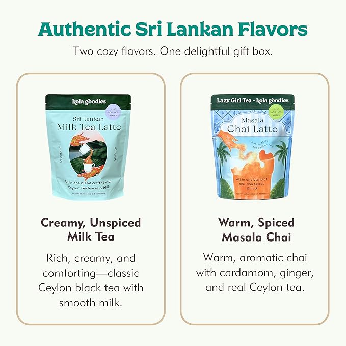 Lazy Girl Tea Kit – Chai Gift Set with Kola Goodies LazyCup Tumbler, Masala Chai & Milk Tea Blends – Loose Leaf Tea Latte Kit with Whole Milk – No Refined Sugar – Cozy Tea Gift Box