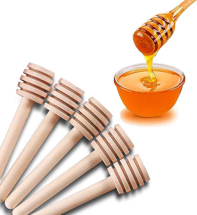 25 Pcs Honey Sticks Dipper, 3 inch Mini Wooden Honeycomb Stick, Small Honey Spoons Stirrer Stick for Honey Jar Dispense Drizzle Honey and Wedding Party Favors Gift