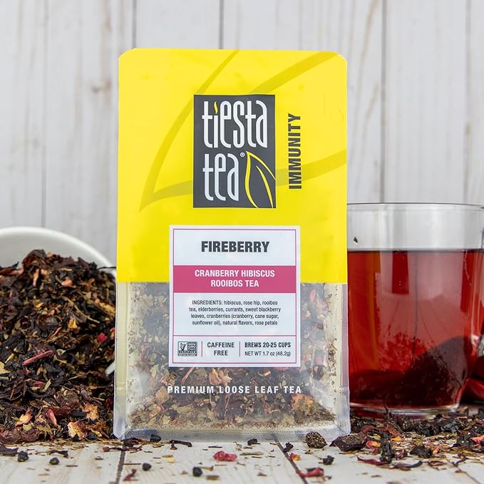 Tiesta Tea - Loose Leaf Fruity Tea Gift Box, Medium Caffeinated Assorted Blends, 3 Pouches for Hot & Iced Tea Variety Pack, Fruity Paradise, Blueberry Wild Child & Fireberry
