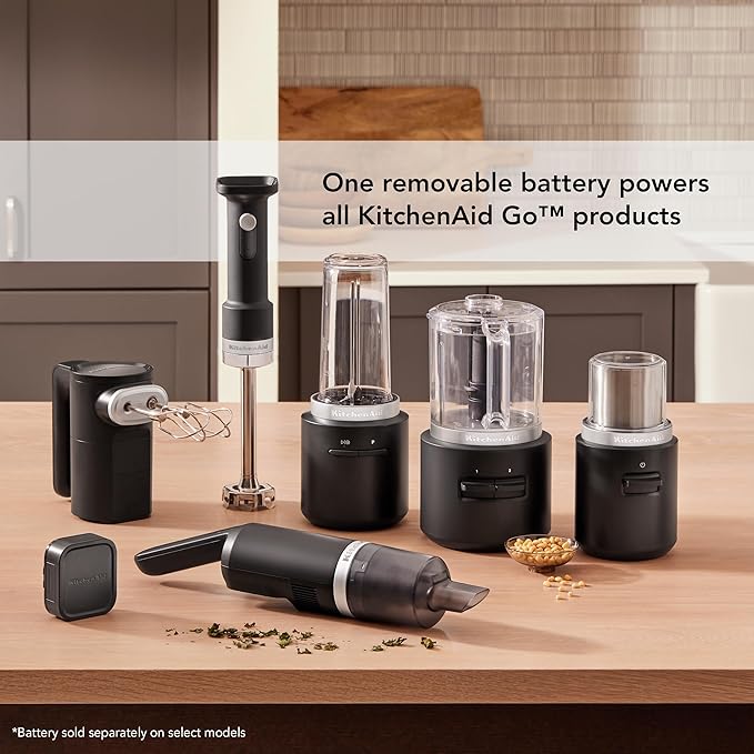 KitchenAid Go Cordless Hand Blender - battery included, KHBRV71, Black Matte