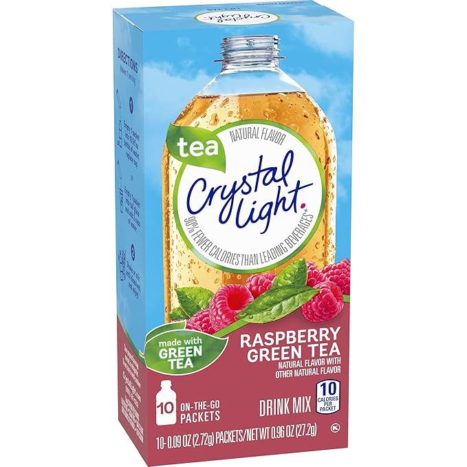Crystal Light On The Go Raspberry Green Tea, 10-Packet Box (Pack of 4)