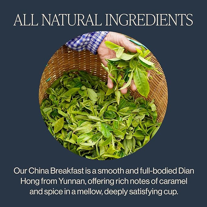 Rishi Tea China Breakfast Black Loose Leaf Tea - Organic, Robust & Caffeinated, Enjoy Hot or Iced - 4 Ounces, 12+ Servings