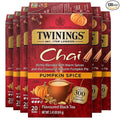 Twinings Pumpkin Spice Chai Black Tea Individually Wrapped Bags, 20 Count (Pack of 6), Warm, Spicy & Aromatic, Caffeinated, Enjoy Hot or Iced, 120 Teabags