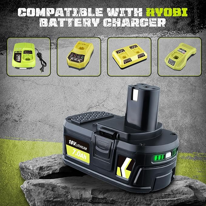2Pack 7.0Ah P108 18V Repalcement for Ryobi 18V Lithium Battery P102 P103 P105 P107 P108 P109 Compatible with Ryobi Battery Cordless Tools
