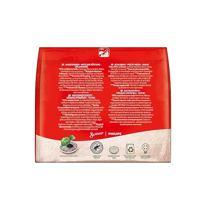 Senseo Classic Medium Roast Coffee Pods, Single Serve Pods Bulk Pack for Senseo Coffee Machine, Compostable Pods for Hot or Iced Coffee, Cold Brew Coffee, 16 Count, Pack of 10