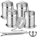 Umigy 4 Pcs Tea Infuser Strainers for Loose Tea with Scoop, Extra Fine Mesh Steeper 304 Stainless Steel Diffuser Leaf Holder with Extended Chain Hook for Brew, Spices, Seasoning