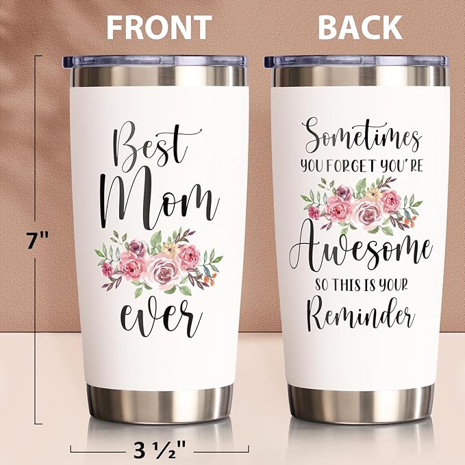 Gifts for Mom, Christmas Gifts from Daughter Son, 20 OZ Insulated Tumbler Best Mother Birthday Gift for Mama Mother-in-Law Wife Women, Unique Awesome New Mom Gift for Wife from Husband Insulated Cup