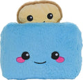 iscream Play with Your Food Kawaii Toast & Toaster Embroidered Accent 11" x 12" Furry Play Pillow