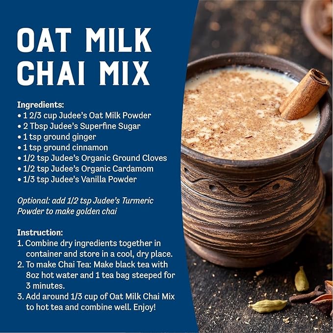 Judee’s Oat Milk Powder 3 lb - Vegan, Non-GMO, Soy-Free, Gluten-Free, and Nut-Free - Dairy Alternative - Use for Baking - Blends Well in Shakes and Smoothies - Add to Your Favorite Coffee and Drinks