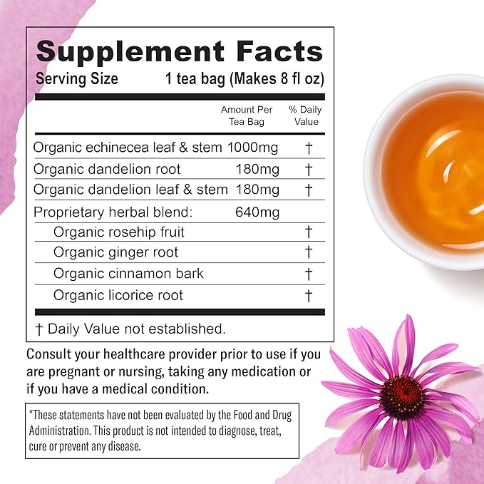 Numi Organic Immunity Tea Variety Pack, 48 Herbal Tea Bags for Immune Support and Wellness