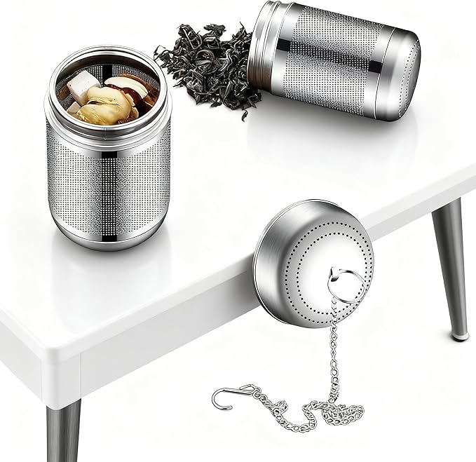Stainless Steel Infuser Tea Drain Strainer Seasoning Strainer Spice Infuser for Cooking with Chain Hook (100ML)