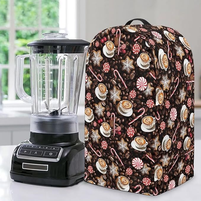 Cane Candy Coffee Blender Cover Dust Cover Appliance Dust Cover for Food Processor Coffee Maker Juice Maker with Top Handle Kitchen Decor Foldable