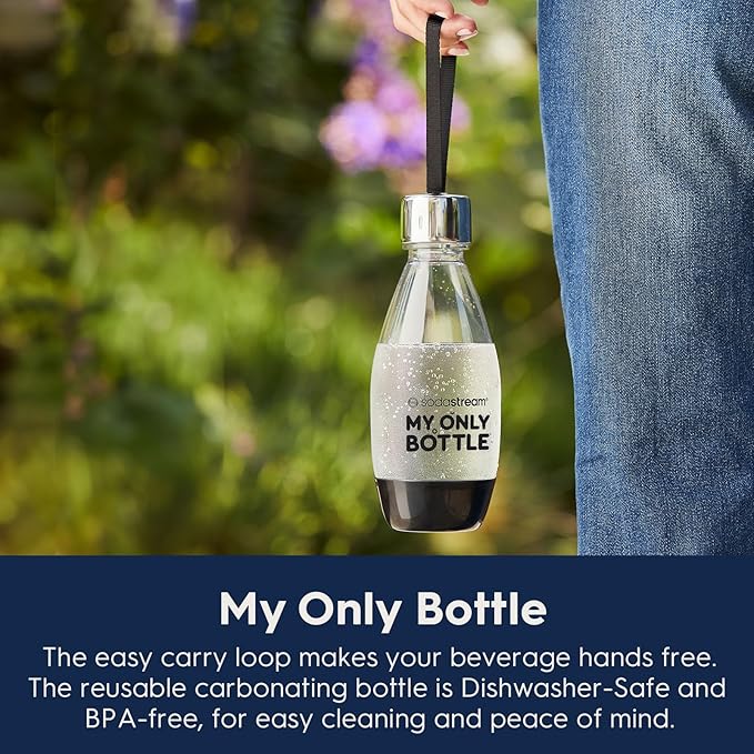 SodaStream - ART Sparkling Water Maker | STARTER KIT | CQC CO2 system | Includes 1x CO2 Cylinder, 1x32 & 1x16 Fl Oz Dishwasher Safe Bottles, 1x Bubly Flavor Drop | Combine with Flavors | Misty Blue