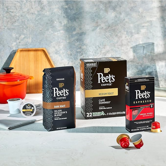 Peet's Coffee, USDA Organic Dark Roast Keurig K-Cup Pods - Alma de la Tierra 60 Count (6 Boxes of 10 Pods)