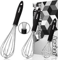 3 Packs Stainless Steel Whisk Set - Balloon Whisk, Anaeat Thick Stainless Steel Wire ＆ Strong Handles, Egg Beater for Cooking, Blending, Whisking, Beating and Stirring (9"+11"+12")