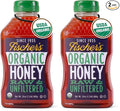 Fischer’s 100% Organic Honey, USDA Certified, 24 oz Squeeze Bottle – Pure, Unfiltered, Raw Honey – All-Natural Sweetener – Rich Flavor Profile, Natural Honey Packed with Nutrients (Pack of 2)