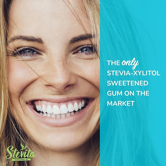 Stevita Hum, Spearmint - Sugar-Free Gum - 12 Pieces, Pack of 12 - Supports Oral Health - Non-GMO, Vegetarian, Keto, Gluten Free - 72 Total Servings