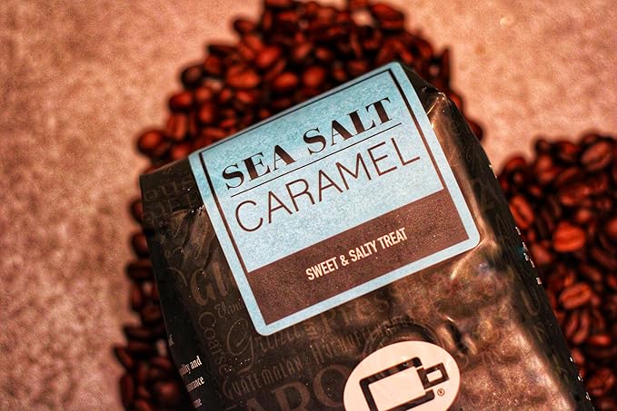 Sea Salt Caramel Flavored Coffee SWP Decaf, Specialty Arabica Coffee, Medium Roast, 12 ounce, Whole Bean