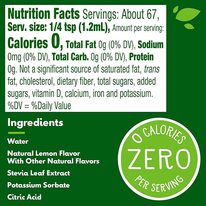 Truvia Zero-Calorie Liquid Sweetener from the Stevia Leaf, 2.7 Fl Oz bottle, Lemon flavor (Pack of 2)