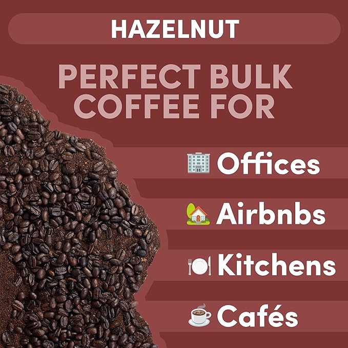 Sarasota Coffee Whole Bean Hazelnut | Medium Roast Gourmet Flavored Coffee Beans | Low Acid, Mold Free, Specialty Grade Bulk Beans | 5lb (80 oz)