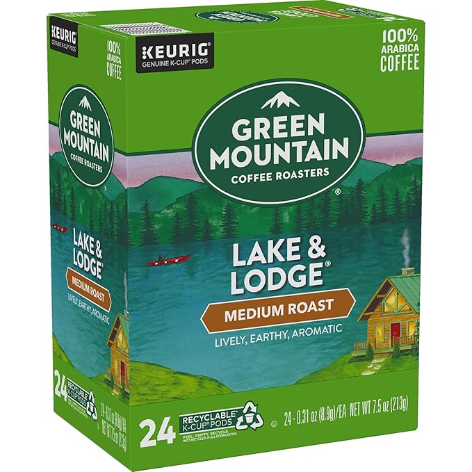 Green Mountain Coffee Roasters Lake and Lodge Blend Keurig Single-Serve K-Cup pods, Medium Roast Coffee, 96 Count