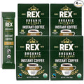 Rex Coffee Organic Fairtrade Decaf Freeze-Dried Instant Sticks – Naturally Decaffeinated Arabica, 100 Single-Serve Packs, Mountain Water Process