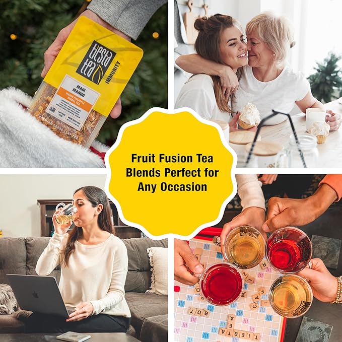Tiesta Tea - Maui Mango Mango Pineapple Herbal Tea Premium Loose Leaf Tea Blend Non-Caffeinated Fruit Tea Make Hot or Iced Tea & Brews Up to 25 Cups - 2.2 Ounce Resealable Pouch (Pack of 4)
