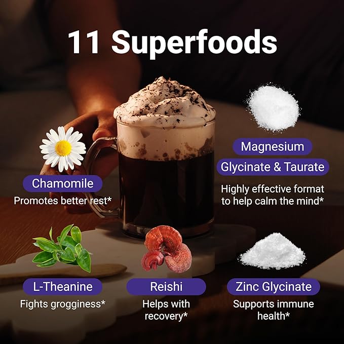 MoonBrew Nighttime Magnesium Hot Cocoa, Natural Sleep Aid Drink Mix for Adults, 3-Pack - Calming Melatonin-Free Sleep Support - Sleepy Hot Chocolate Powder with L-Theanine, Chamomile & Zinc Glycinate