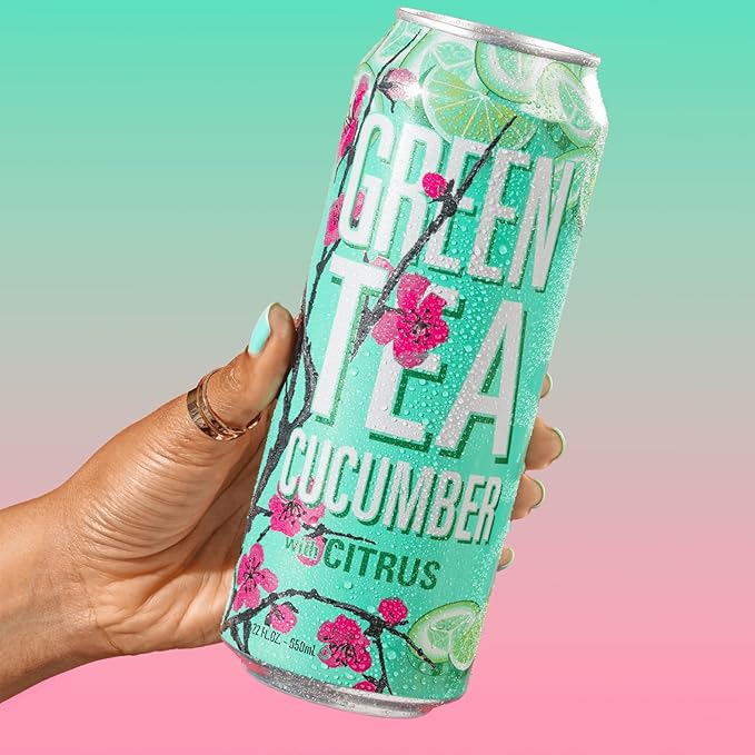 Green Tea with Cucumber and Citrus - Big Can, 22 Fl Oz (Pack of 12)