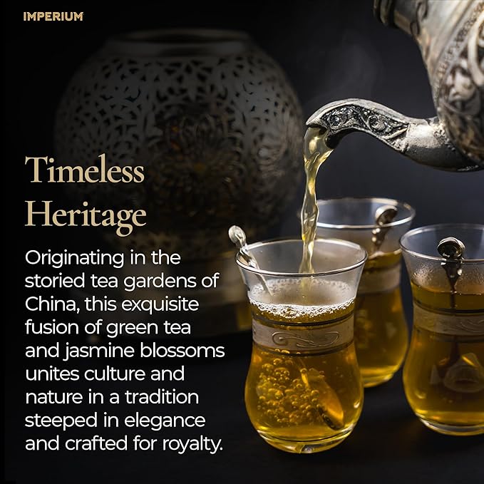 Imperium Spring Jasmine Green Tea Loose Leaf (4oz), Hand-Picked Premium Quality, Brews 100 Cups, Naturally Refreshing and Relaxation Beverage, Delicate Floral Aroma, Smooth and Soothing Finish
